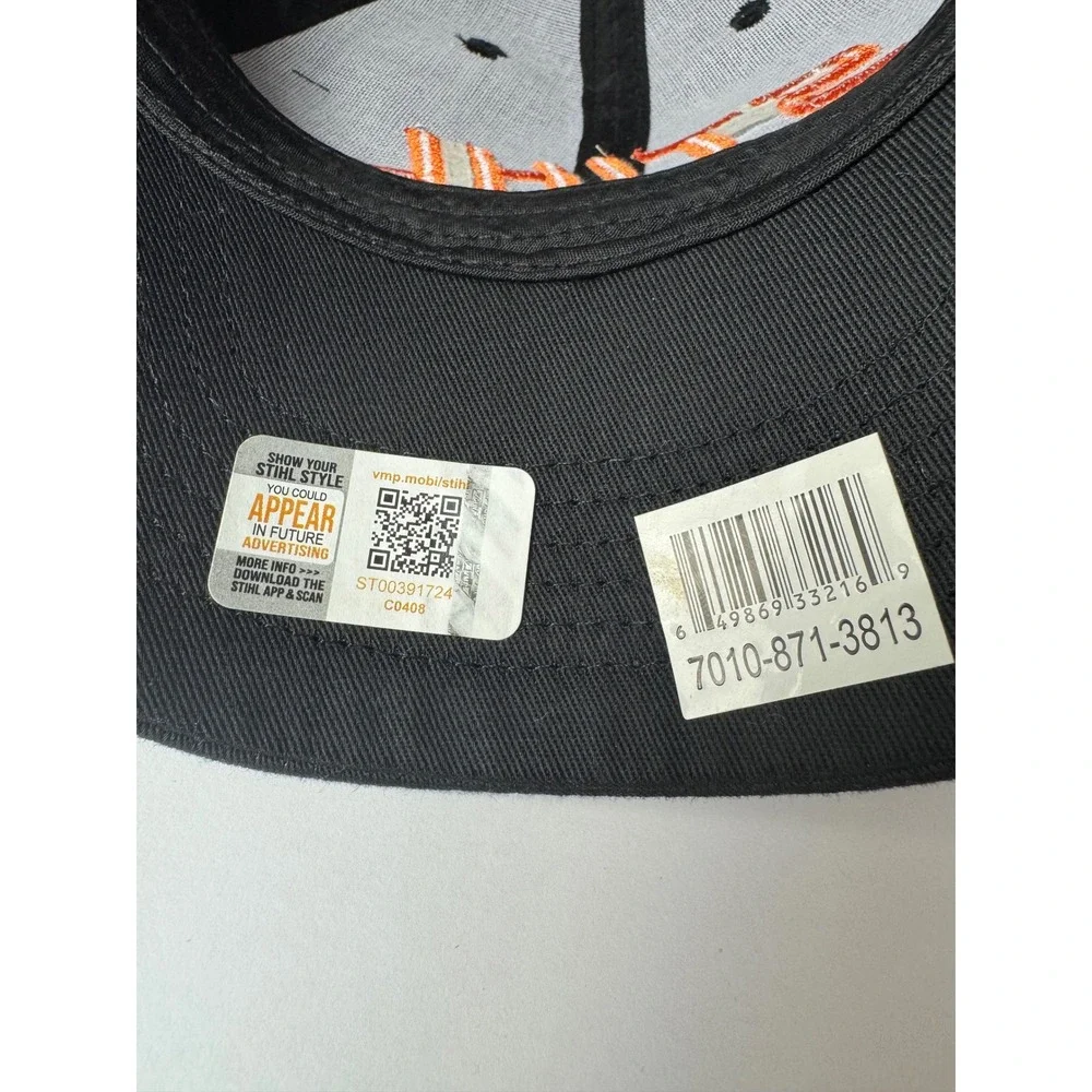 STIHL Hat Lot of 2 Black Orange Mesh Trucker Snapback Adjustable Baseball Caps